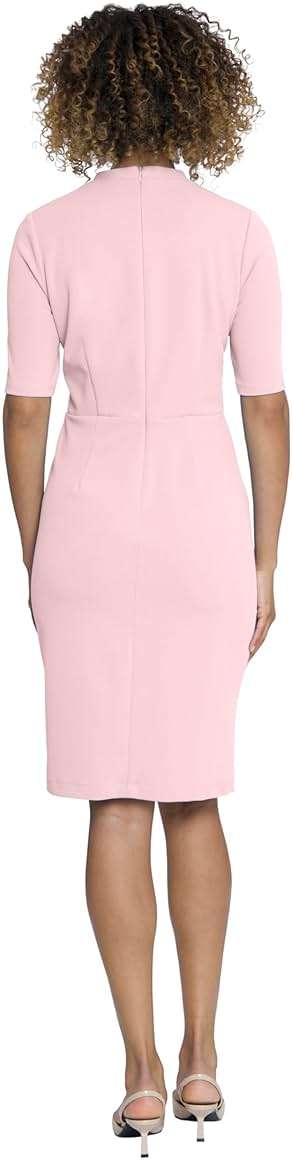 Maggy London Women's Versatile V-Neck Elbow Sleeve Knee-Length Dress | Business Casual Dresses for Women - Image 3