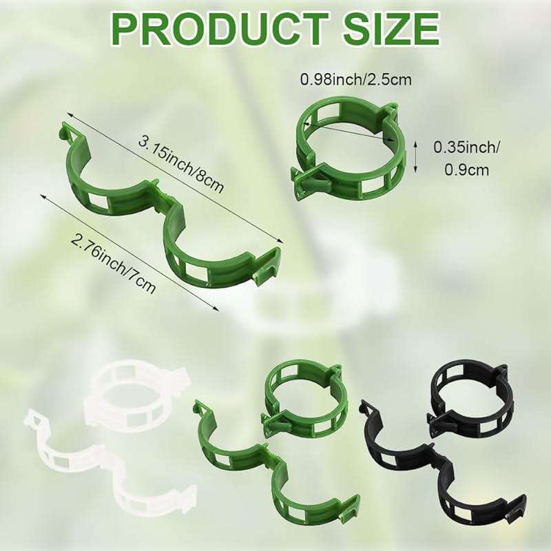 300 Pcs Plant Clips - Plastic Plant Clips for Climbing Plants,Reusable Plant Support Clips for Tomatoes, Vines,Cucumbers, and Climbing Plants,Gentle & Secure Garden Clips for Indoor & Outdoor Use - Image 3