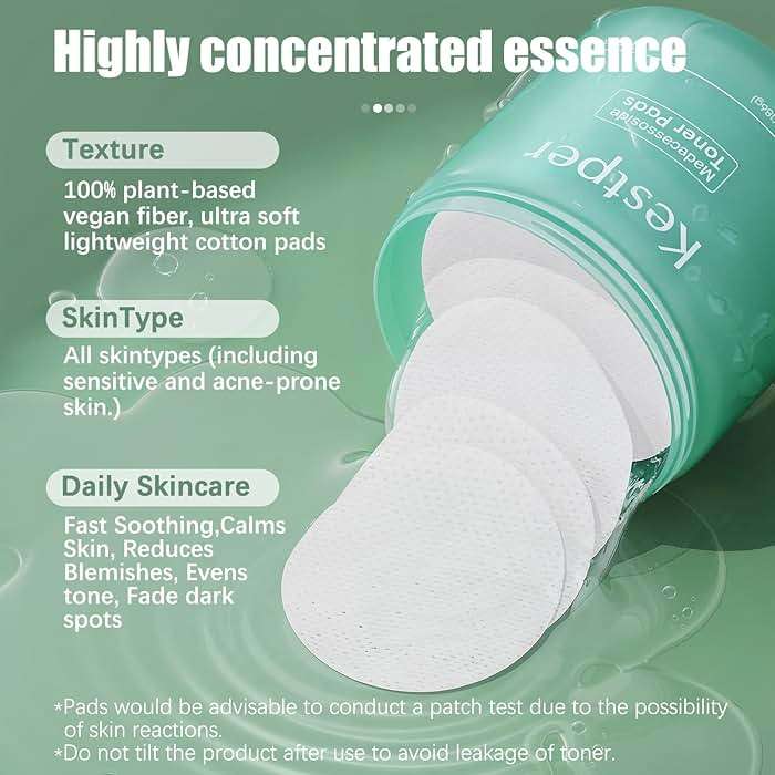 Kestper Madecassoside & Caffeine Toner Pads|Soothe Redness,Strengthen Barrier & Refine Pores with Centella Asiatica,Niacinamide | 110 Pads for All Skin Types - Image 6