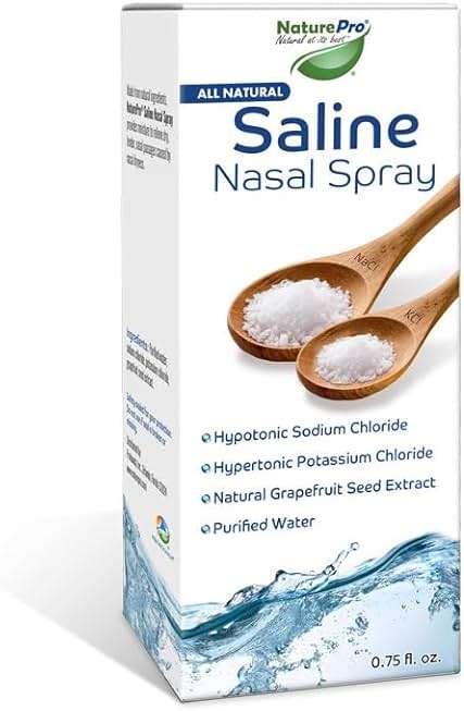 NaturePro All Natural Saline Nasal Spray, 0.75 fl. oz., Kosher, Dual Salt Moisturizing Formula - Image 1
