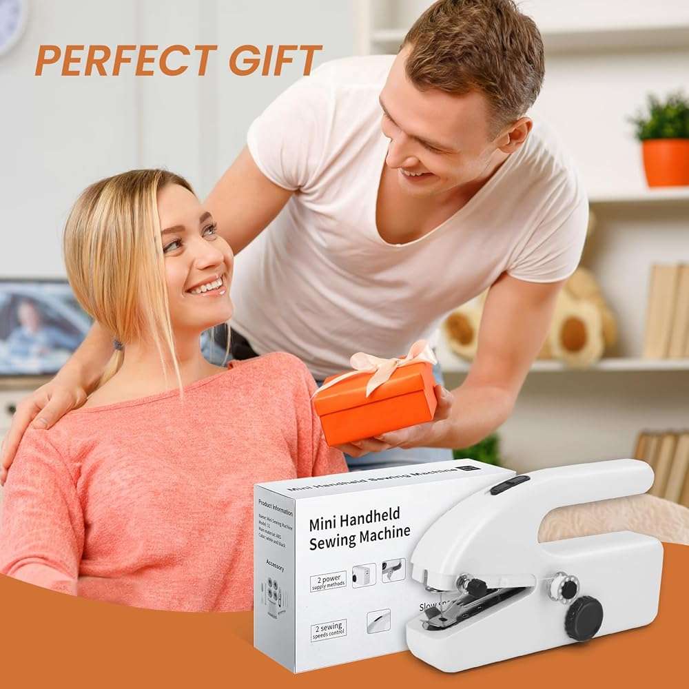 Xamanabu Handheld Sewing Machine for Beginners, Portable Mini Sewing Machine with Two Speed Modes, Easy to Operate and Fast Stitch Suitable for Clothes, Fabrics and Quick Home Repairs - Image 2