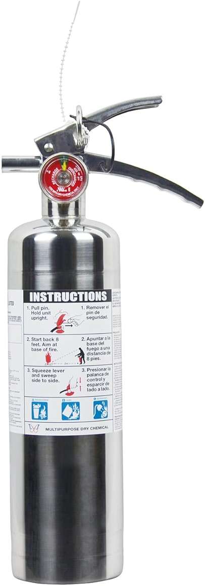 VICTORY Stainless Steel Fire Extinguisher 2.5lb ABC Dry Chemical Extinguisher for Home Office UL Listed - Image 1