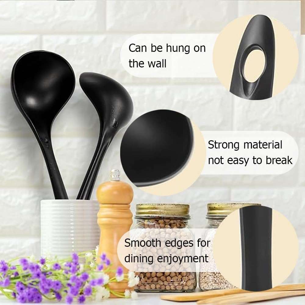 Large Plastic Serving Spoons,Disposable Heavy Duty Serving Spoons,Long Handle Scoop Soup Rice Ladle for Party Catering Buffet Restaurant,20 Pieces - Image 4