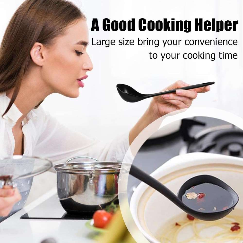Large Plastic Serving Spoons,Disposable Heavy Duty Serving Spoons,Long Handle Scoop Soup Rice Ladle for Party Catering Buffet Restaurant,20 Pieces - Image 5