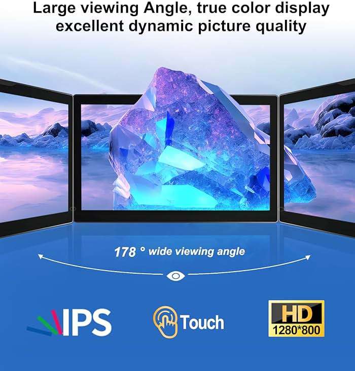 JUNEBOX 8 Inch Touchscreen for Raspberry Pi,5-Point 1280 * 800 IPS Touchscreen Portable Monitor with HDMI Interface Dual-Speaker for Raspberry Pi 5/4B/3B+/3B/B+ Jetson Nano Win11/10/8/7 (Inky) - Image 7