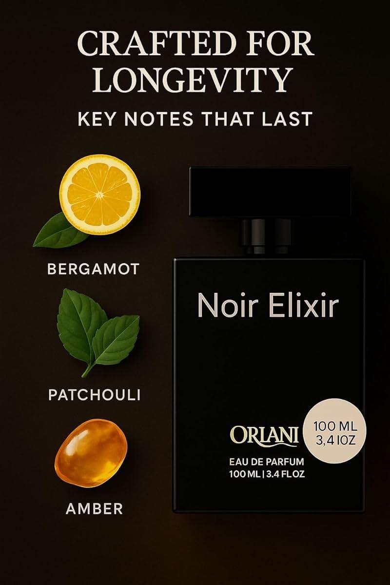 ORLANI Noir Elixir 3.4 Oz Extrait De Perfume (EDP) for Men, Women Parfum Higher Concentration – Long-Lasting, Unisex Fragrance 105 ml with Bold and Sophisticated Scent Inspired by Aventus Creed - Image 3