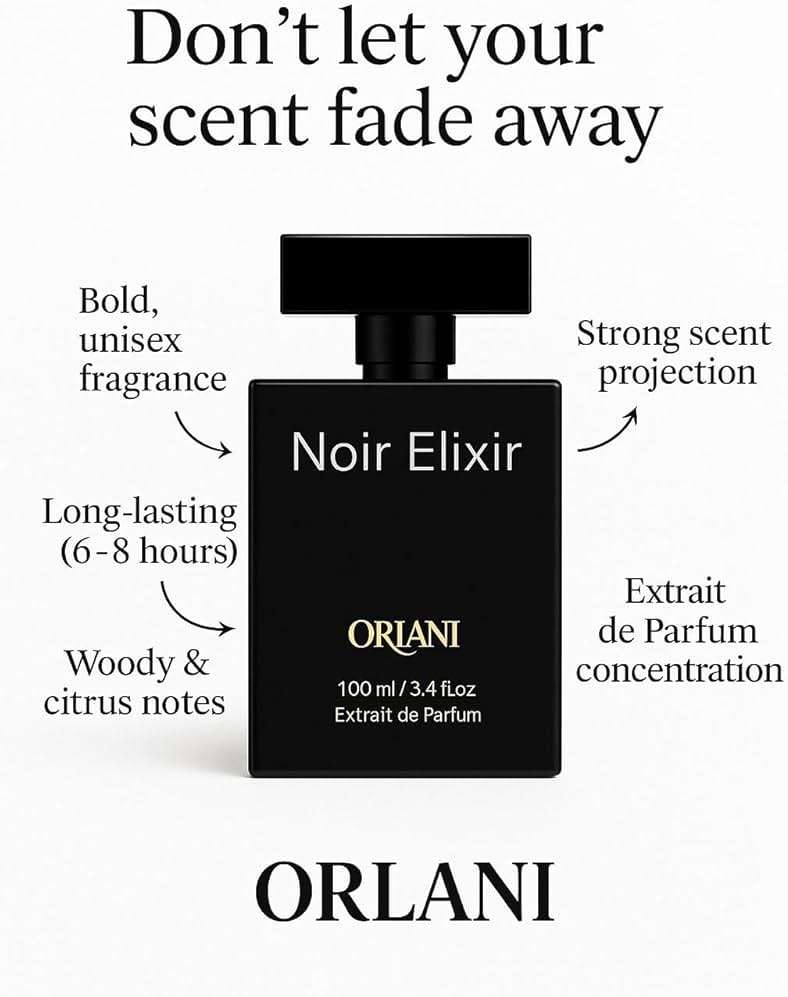 ORLANI Noir Elixir 3.4 Oz Extrait De Perfume (EDP) for Men, Women Parfum Higher Concentration – Long-Lasting, Unisex Fragrance 105 ml with Bold and Sophisticated Scent Inspired by Aventus Creed - Image 5