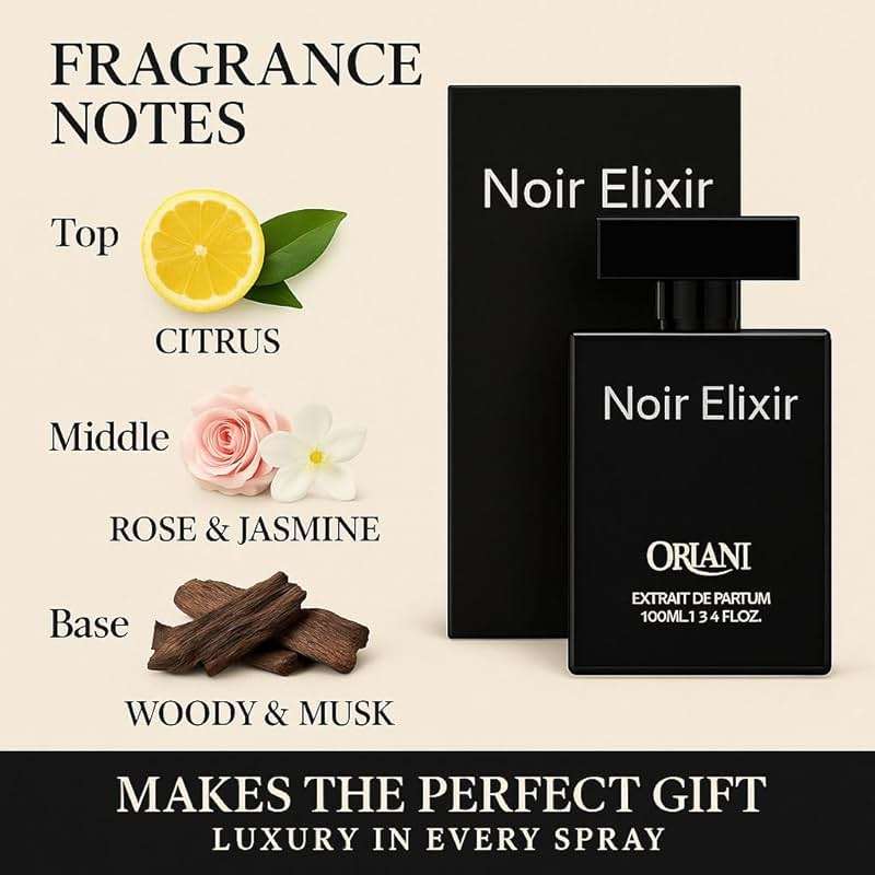 ORLANI Noir Elixir 3.4 Oz Extrait De Perfume (EDP) for Men, Women Parfum Higher Concentration – Long-Lasting, Unisex Fragrance 105 ml with Bold and Sophisticated Scent Inspired by Aventus Creed - Image 8