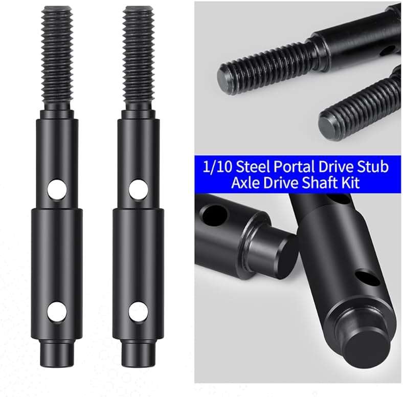 MOHRO Brass +10mm Extended Wheel Hubs Hex Pins and Steel Portal Drive Stub Axle Shaft Kit for Redcat-Ascent 1/10 RC Crawlers Upgrades - Image 3