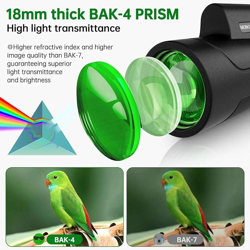 80x100 Monocular Telescope High Powered for Smartphone High Definition Monoculars for Adults with Adapter/Tripod for Bird Watching Hiking Hunting Camping Traveling Outdoor Wildlife-2025 Update - Image 4