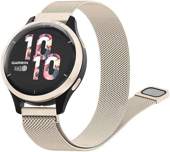 Metal Watch Band Compatible with Garmin Venu 4 41mm / Venu 3S / Venu 2S / Vivoactive 4S / Vivomove 3S, 18mm Stainless Steel Mesh Loop Replacement Wristband Strap for Garmin Forerunner 255s/265S - Image 5