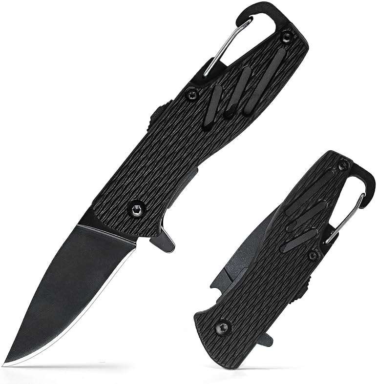 BARRYSAIL Keychain Folding Knife, Small Pocket Knife with Safety Lock, 2.5" Steel Blade, Bottle Opener, Great EDC Tool for Dad Gift (Model 6175P) - Image 1