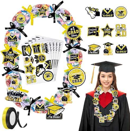Candy Leis for Graduation 2026 Candy Leis Tubing Making Ket Graduation Lei Accessories Ribbon Grad Stickers DIY Grad Candy Bag for Grad Party Favor - Image 1