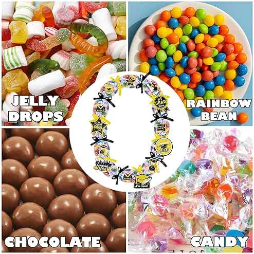Candy Leis for Graduation 2026 Candy Leis Tubing Making Ket Graduation Lei Accessories Ribbon Grad Stickers DIY Grad Candy Bag for Grad Party Favor - Image 5