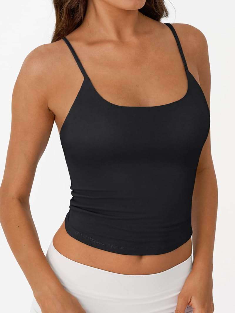 Trendy Queen Womens Summer Double Lined Adjustable Spaghetti Strap Tank Top - Image 3