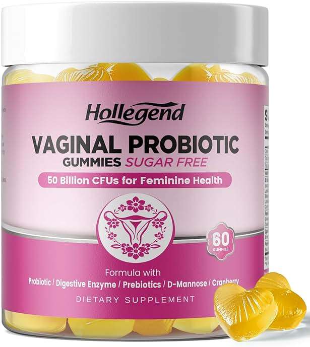 Vaginal Probiotics Gummies for Women Balanced pH, 50 Billion CFUs for Feminine Vaginal odor & Flora, Cranberry, D-Mannose, Vitamin C for Yeast Balance & Immune Health, Sugar Free, Pineapple, 60 Chews - Image 1