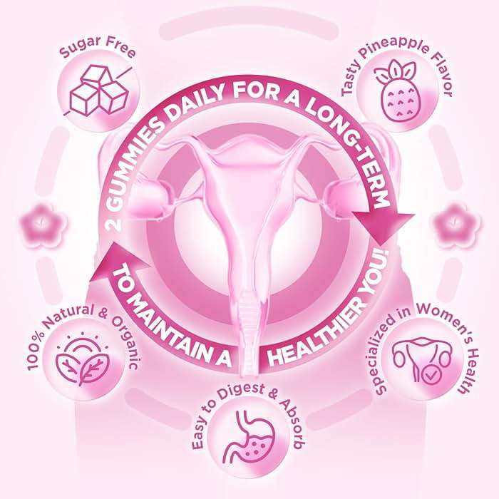 Vaginal Probiotics Gummies for Women Balanced pH, 50 Billion CFUs for Feminine Vaginal odor & Flora, Cranberry, D-Mannose, Vitamin C for Yeast Balance & Immune Health, Sugar Free, Pineapple, 60 Chews - Image 7