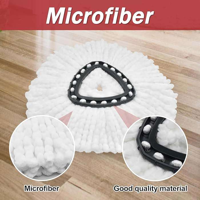 Mop Heads Replacements for Ocedar, Mop Replace Heads for O Cedar, Spin Mops Replacement Head for O-Cedar Easywring 1-Tank System, Includes Microfiber Refills, Scrub Brush, Pedal Bearing Replacement - Image 7