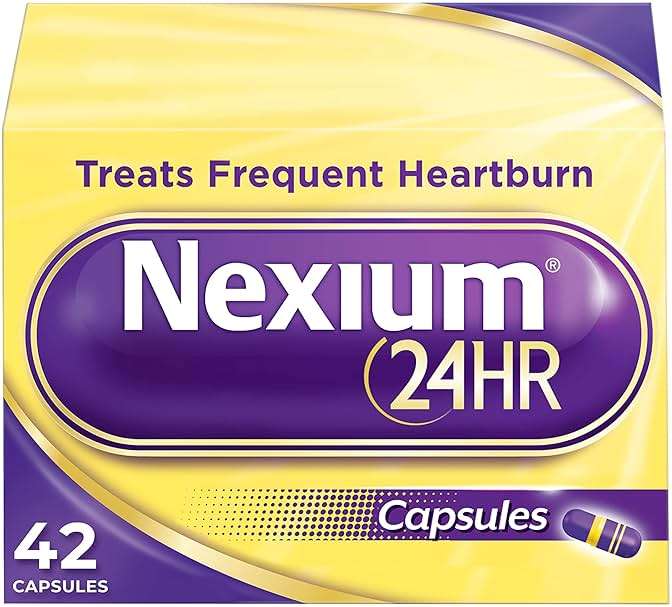 Nexium 24HR Acid Reducer Heartburn Relief Capsules for All-Day and All-Night Protection from Frequent Heartburn, Heartburn Medicine with Esomeprazole Magnesium - 42 Count - Image 1