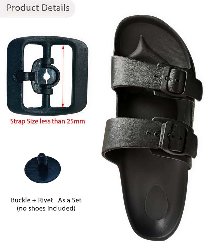 Lopau Replacement Buckle for Arizona Essentials Slide-On Sandal, Double Strap Clasp Repair for EVA Open-Back Clog Men and Women - Image 2