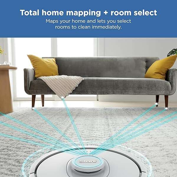 Shark IQ Robot Vacuum with Bagless Self-Empty 60 Day Capacity Base, Multi-Surface Cleaning, Powerful Suction, Pet Hair Pickup, for Carpets & Hardfloors, Home Mapping, White, RV2302AE - Image 5