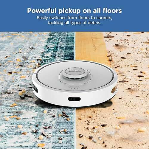 Shark IQ Robot Vacuum with Bagless Self-Empty 60 Day Capacity Base, Multi-Surface Cleaning, Powerful Suction, Pet Hair Pickup, for Carpets & Hardfloors, Home Mapping, White, RV2302AE - Image 7