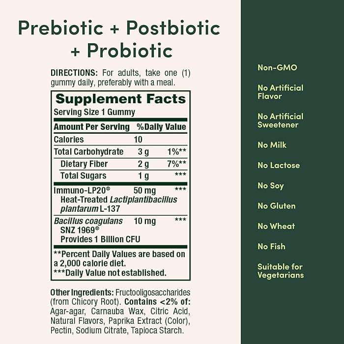 Nature’s Bounty Pre + Pro + Postbiotic Gummies for Digestive Health, Immune Support - Probiotic Gummies for Gut Health, Tropical Mango Flavor, 30 Ct - Image 6