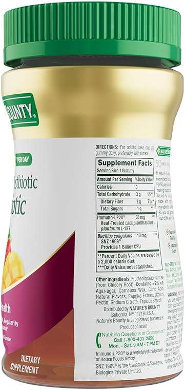 Nature’s Bounty Pre + Pro + Postbiotic Gummies for Digestive Health, Immune Support - Probiotic Gummies for Gut Health, Tropical Mango Flavor, 30 Ct - Image 9