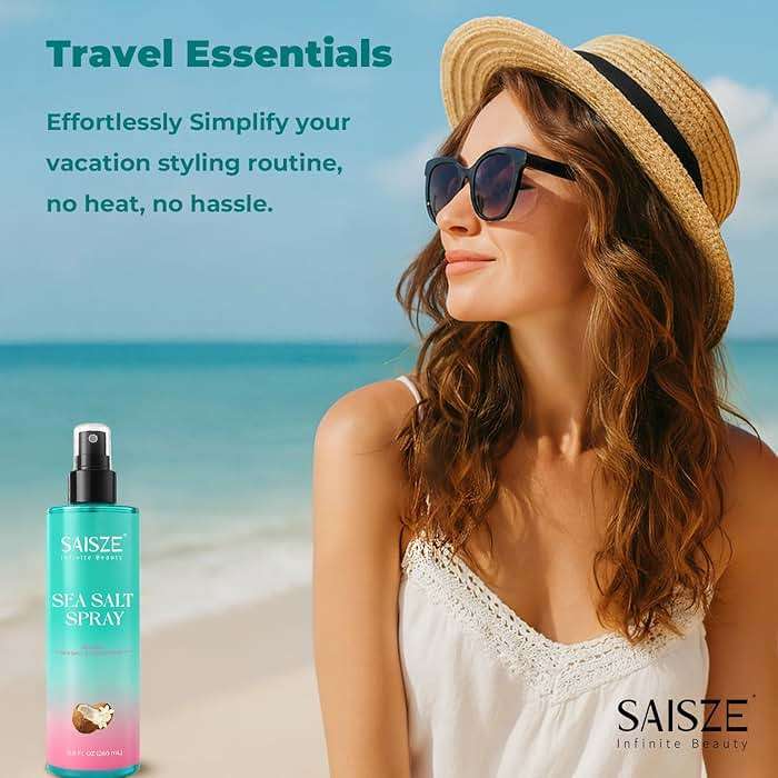 SAISZE Sea Salt Spray for Women, Travel Essentials, Beach Vacation Essentials, Textured Beach Waves & Volume for Curly Hair, Coconut Surf Spray, Gifts for Teen Girls, 8.8 oz - Image 6