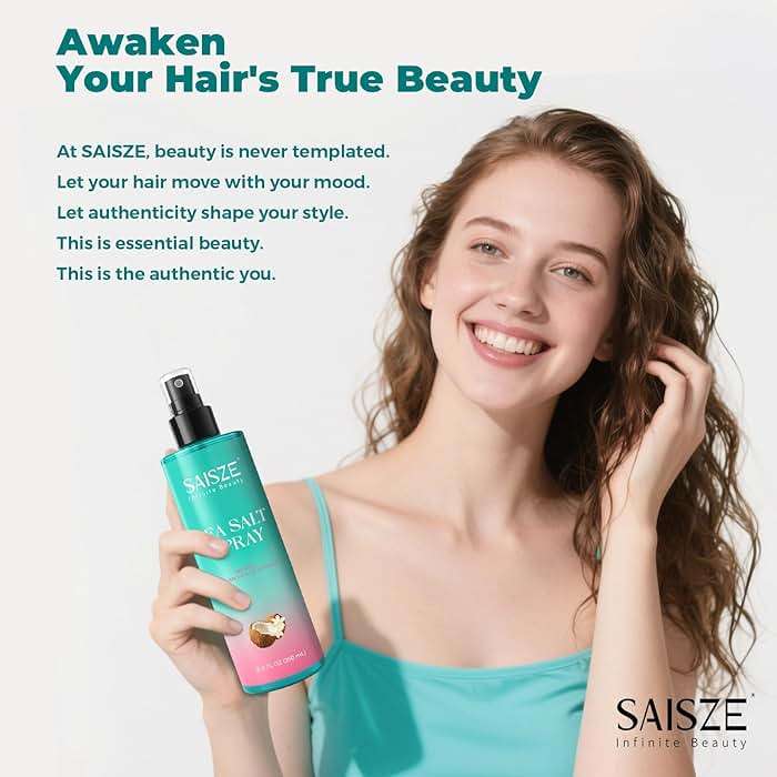 SAISZE Sea Salt Spray for Women, Travel Essentials, Beach Vacation Essentials, Textured Beach Waves & Volume for Curly Hair, Coconut Surf Spray, Gifts for Teen Girls, 8.8 oz - Image 7