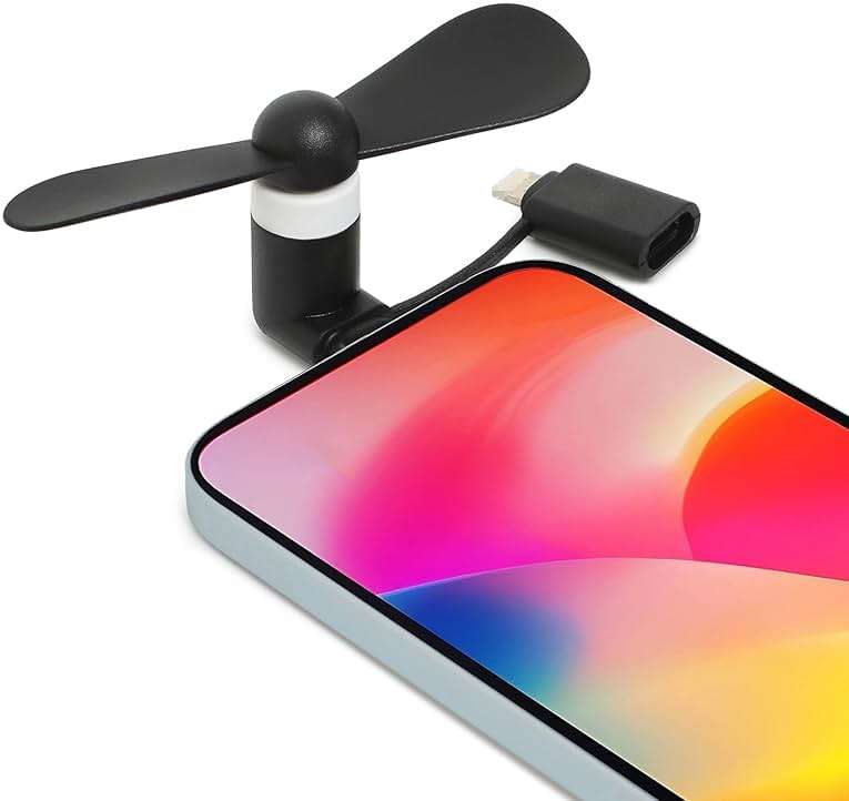 Aeergured Mini Cell Phone Fan 12 Pack, 2-in-1 Fan Compatible for iPhone, iPad, Android Smartphone,Tablet Fit for Type C/Lightning Port Colorful and Powerful Cell Phone Summer Accessories - Image 6