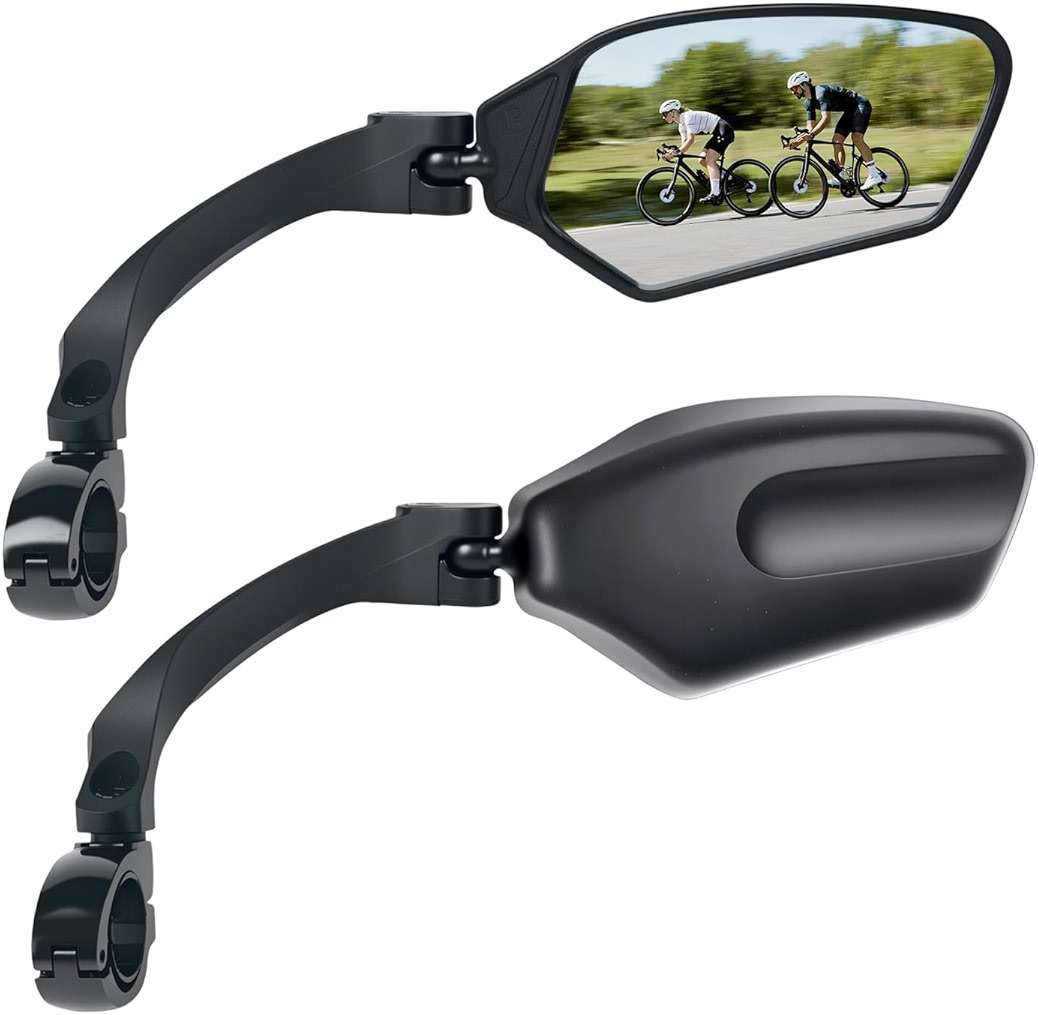 TXZSXS Adjustable Handlebar Bike Mirrors, Left & Right Bicycle Mirror Set,Universal Bike Mirrors,HD Shatterproof Mirror, 360° Rotatable, Compatible with MTB, E-bikes, Bicycle,Scooter(1 Pair) - Image 1