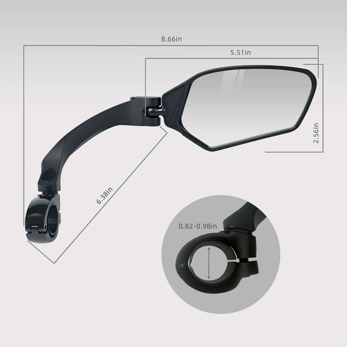 TXZSXS Adjustable Handlebar Bike Mirrors, Left & Right Bicycle Mirror Set,Universal Bike Mirrors,HD Shatterproof Mirror, 360° Rotatable, Compatible with MTB, E-bikes, Bicycle,Scooter(1 Pair) - Image 2