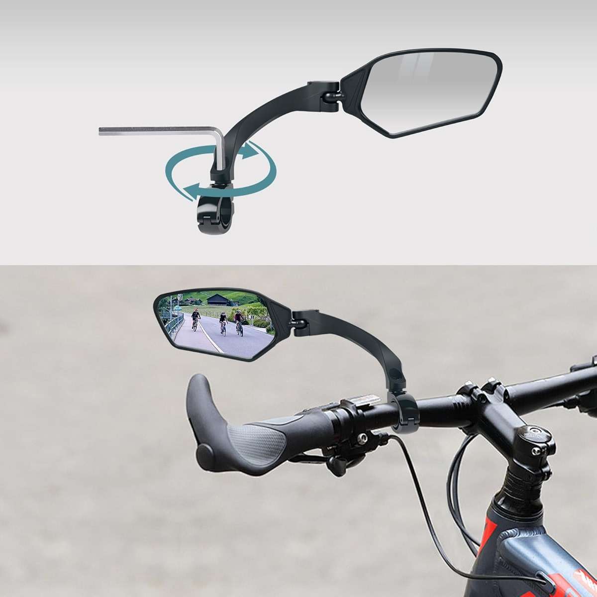 TXZSXS Adjustable Handlebar Bike Mirrors, Left & Right Bicycle Mirror Set,Universal Bike Mirrors,HD Shatterproof Mirror, 360° Rotatable, Compatible with MTB, E-bikes, Bicycle,Scooter(1 Pair) - Image 6