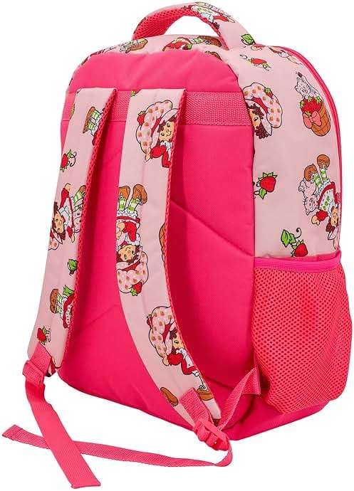 AI ACCESSORY INNOVATIONS Strawberry Shortcake 16” Backpack With Front Pocket for Girls, Allover Print Bookbag featuring Strawberry & Custard, Pink - Image 5
