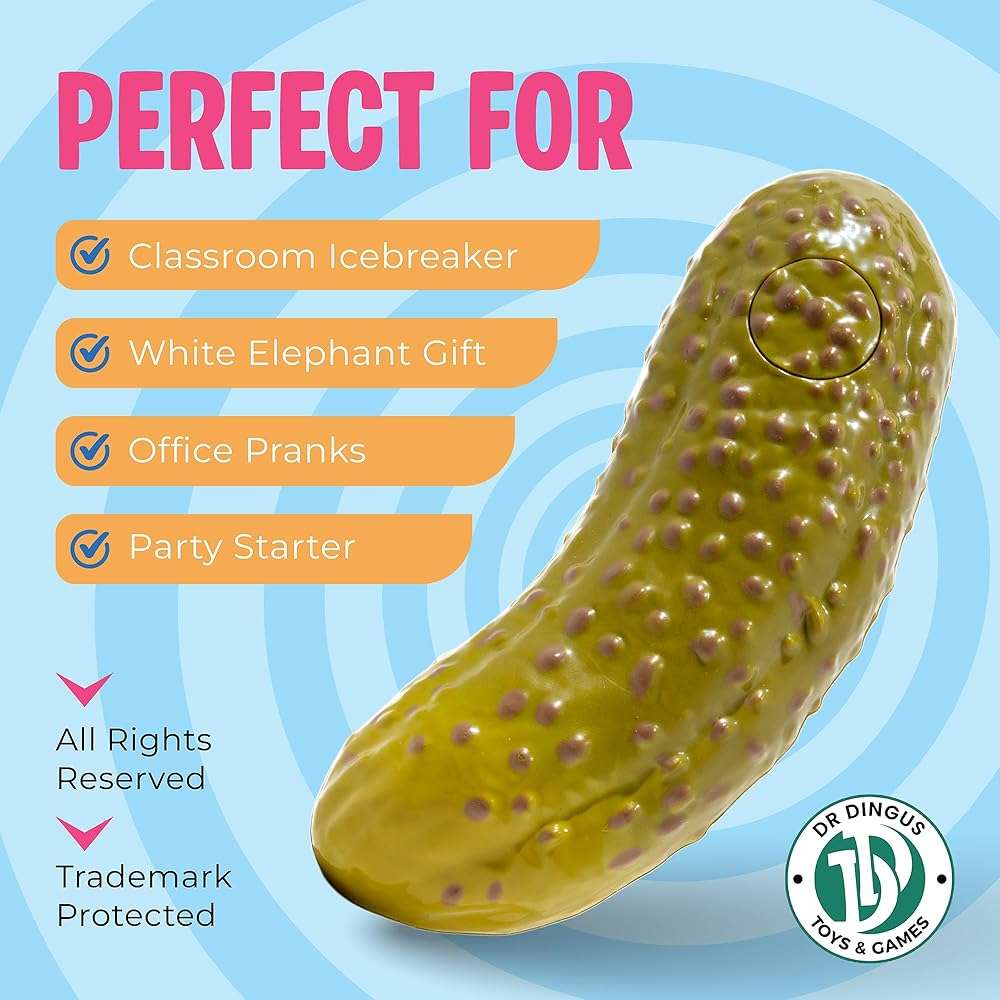 DR DINGUS Farting Pickle Toy - +100 Unique Farts - Hilarious Laughs - Novelty Gag Gift for Friends Family Coworkers Office Students Classroom - Image 6