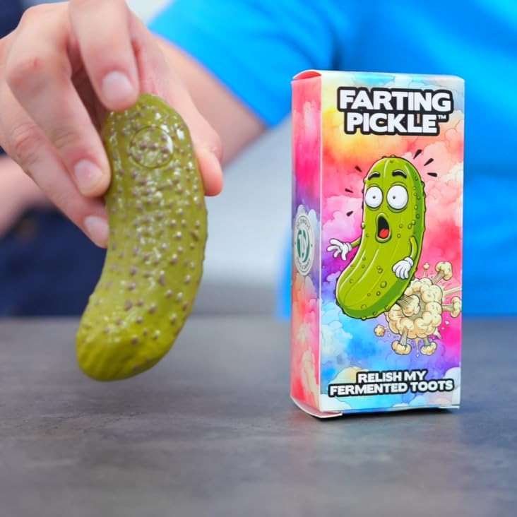 DR DINGUS Farting Pickle Toy - +100 Unique Farts - Hilarious Laughs - Novelty Gag Gift for Friends Family Coworkers Office Students Classroom - Image 9