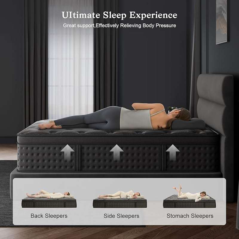 Huwesal Queen Mattress 10 Inch, Medium Firm Memory Foam Bed in a Box, Cooling Gel Infused, Targeted Lumbar & Back Support, Pressure Relief, Fiberglass Free, CertiPUR-US Certified, 100-Night Trial - Image 4