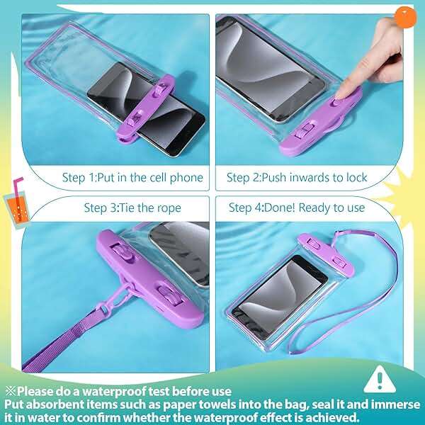 Abbylike 80 Pcs Universal Waterproof Phone Pouch Multicolor Waterproof Phone Case Dry Bag with Lanyard Glow in The Dark Outdoor Swimming Snorkeling Bag Beach Travel Must Haves for Smartphone up to 7'' - Image 5