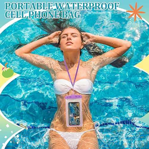 Abbylike 80 Pcs Universal Waterproof Phone Pouch Multicolor Waterproof Phone Case Dry Bag with Lanyard Glow in The Dark Outdoor Swimming Snorkeling Bag Beach Travel Must Haves for Smartphone up to 7'' - Image 6