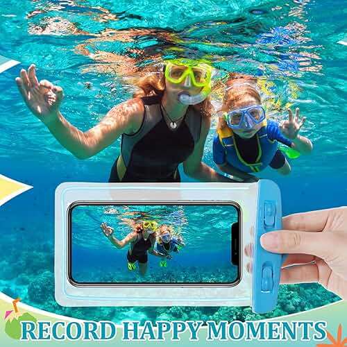 Abbylike 80 Pcs Universal Waterproof Phone Pouch Multicolor Waterproof Phone Case Dry Bag with Lanyard Glow in The Dark Outdoor Swimming Snorkeling Bag Beach Travel Must Haves for Smartphone up to 7'' - Image 7
