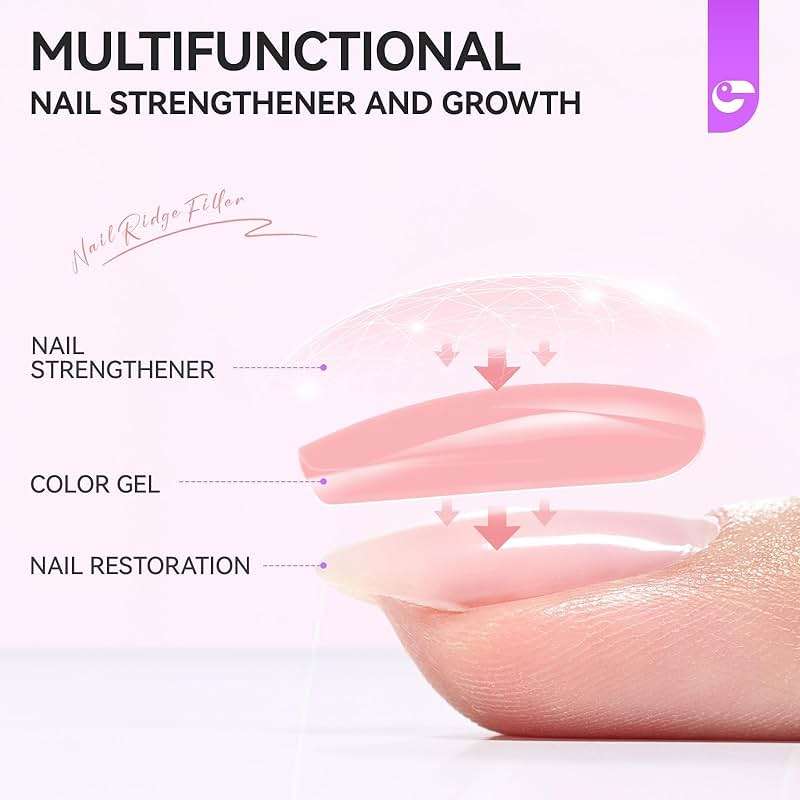 Nail Strengthener Protein for Damaged Nails: Pink 6 in 1 Natural Nail Hardener Extra Strong and Growth - Long Lasting Repair for Damaged Nails - Growth Oil for Salon Home Daily Work - Image 7