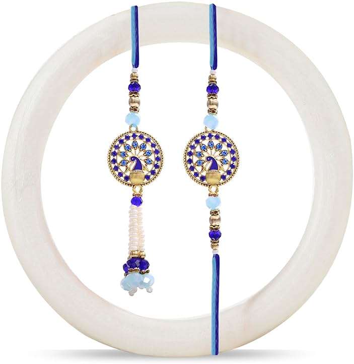 TIED RIBBONS Rakhi for Brother and Bhabhi | Bhiaya Bhabhi Rakhi Gift Set | Roli Tikka - Bhai Bhabhi Rakhi Set | Lumba Rakhi for Bhabhi - Image 1