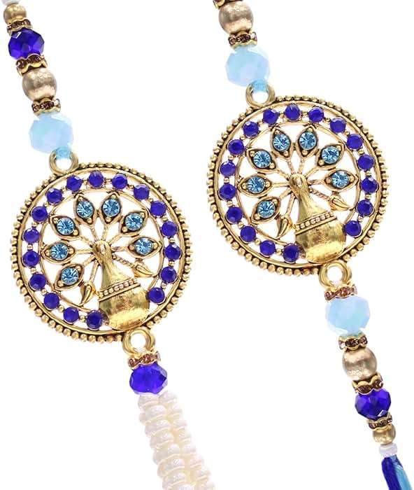 TIED RIBBONS Rakhi for Brother and Bhabhi | Bhiaya Bhabhi Rakhi Gift Set | Roli Tikka - Bhai Bhabhi Rakhi Set | Lumba Rakhi for Bhabhi - Image 2