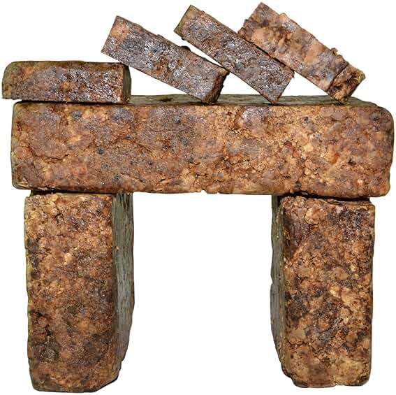 Plant Guru Raw African Black Soap 5 oz. Bar - Pure & Natural Traditional Skincare for Face, Body & Hair | Handmade Cleanser for All Skin Types. Imported From Ghana. - Image 1