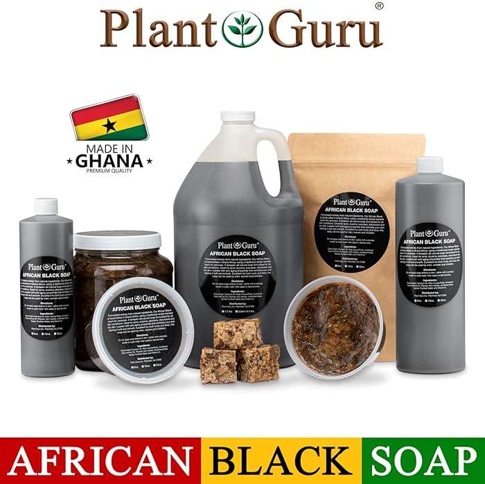 Plant Guru Raw African Black Soap 5 oz. Bar - Pure & Natural Traditional Skincare for Face, Body & Hair | Handmade Cleanser for All Skin Types. Imported From Ghana. - Image 7