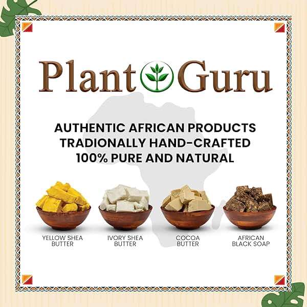 Plant Guru Raw African Black Soap 5 oz. Bar - Pure & Natural Traditional Skincare for Face, Body & Hair | Handmade Cleanser for All Skin Types. Imported From Ghana. - Image 8