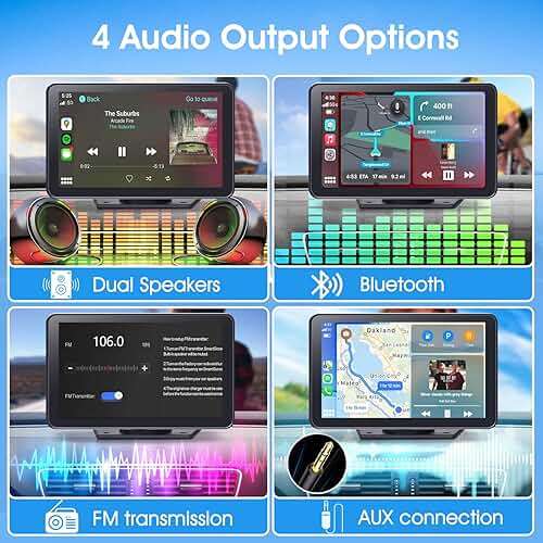 Portable Wireless Carplay Car Stereo 7" with Apple CarPlay/ Android Auto - Image 5