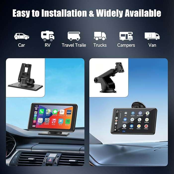 Portable Wireless Carplay Car Stereo 7" with Apple CarPlay/ Android Auto - Image 7