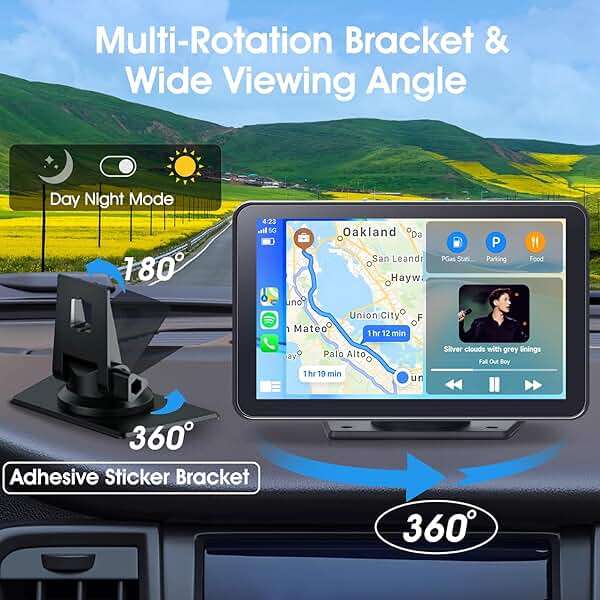 Portable Wireless Carplay Car Stereo 7" with Apple CarPlay/ Android Auto - Image 8